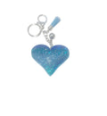 Turquoise Bling Heart Keychain