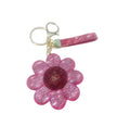 Pink Daisy Bling Keychain