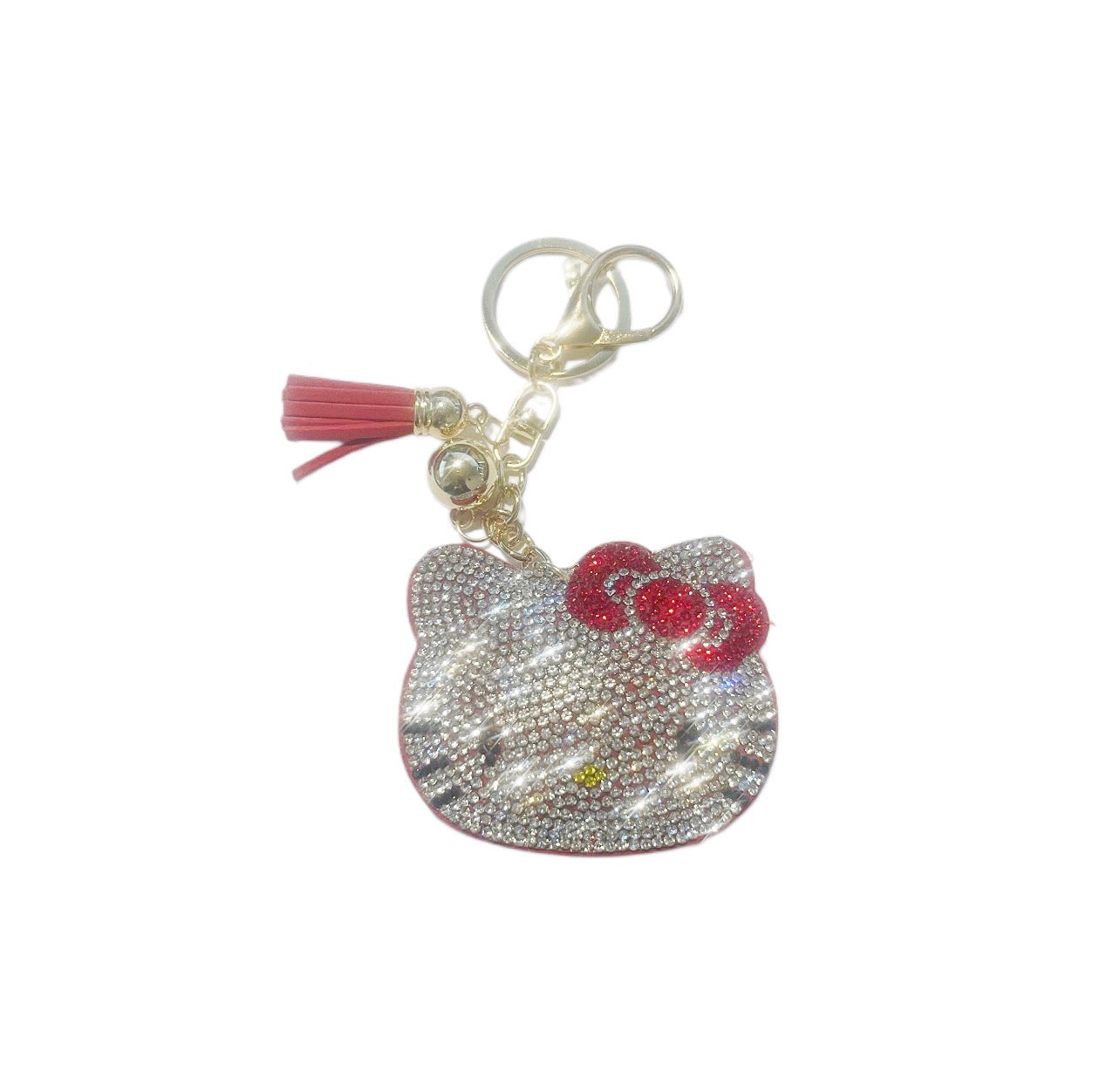 Hello Kitty White Rhinestone Keychain