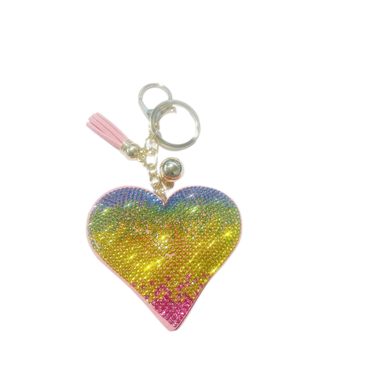 Colorful Bling Heart Keychain