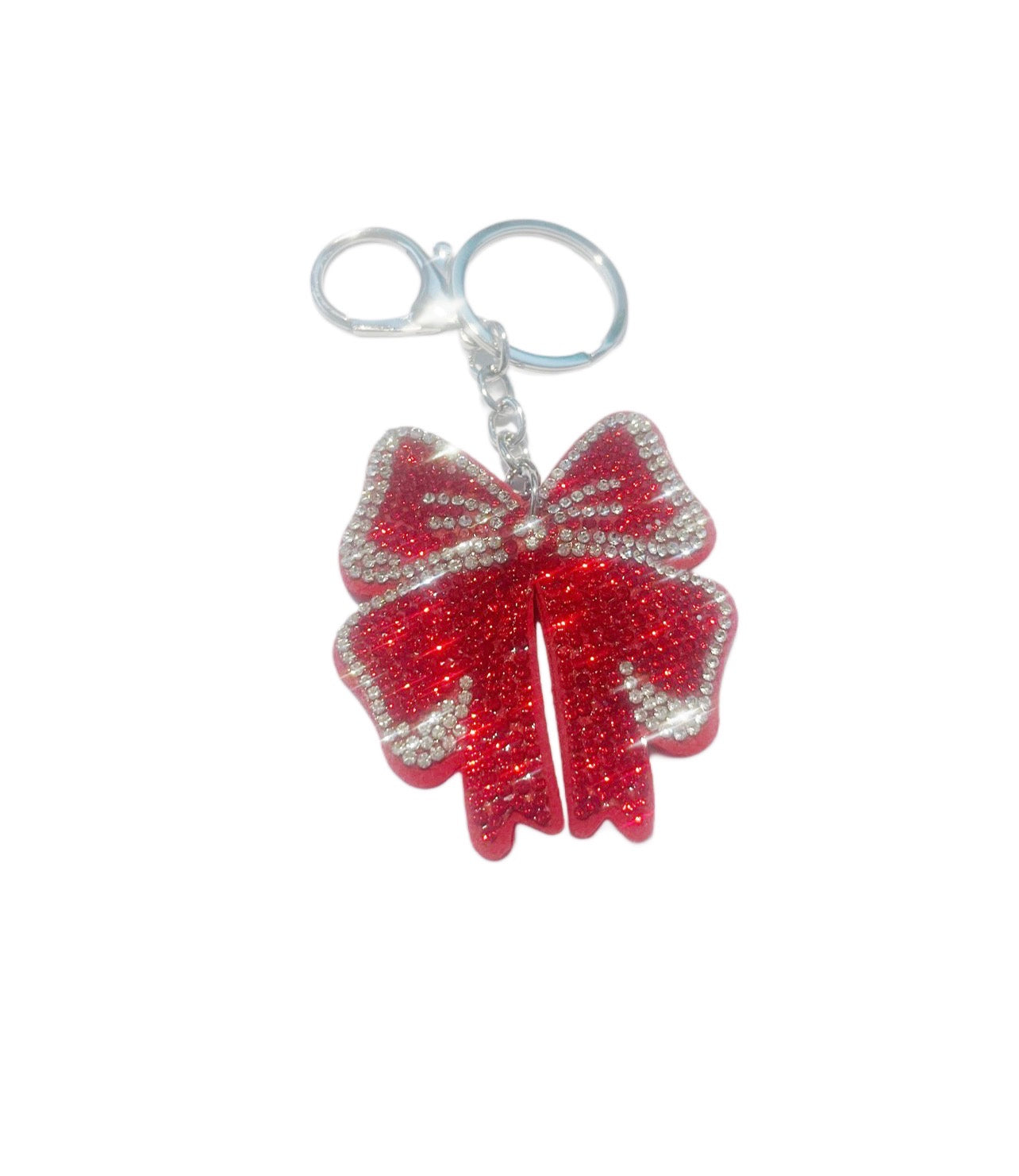 Red Bow Bling Keychain