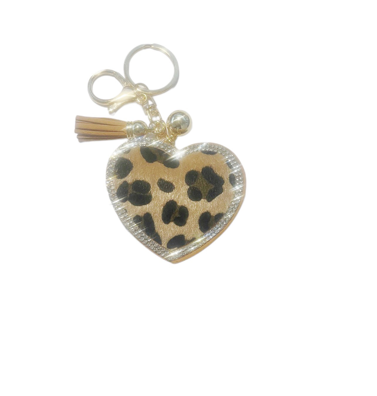Leopard Print Bling Keychain