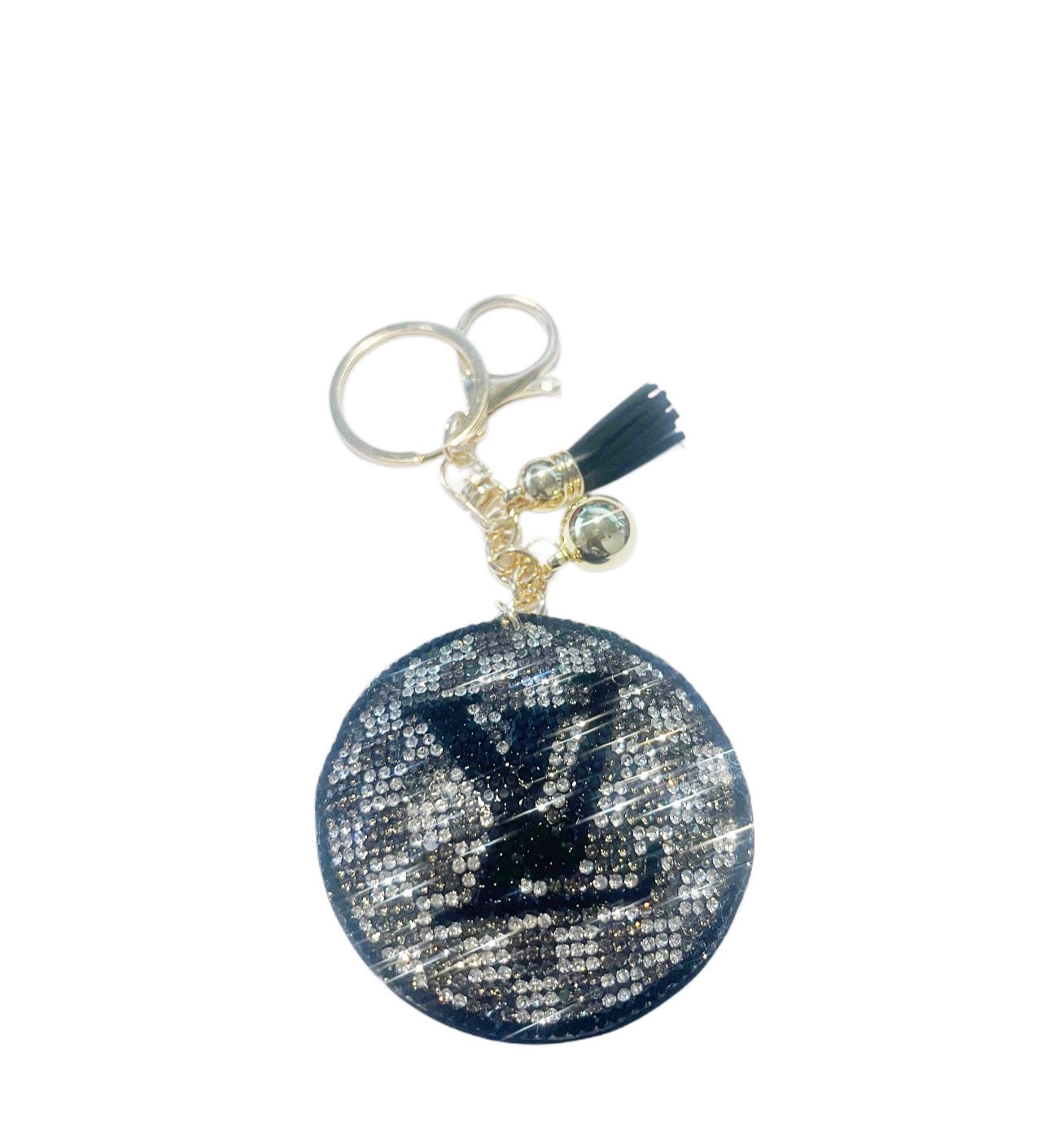Green LV Inspired Bling Keychain