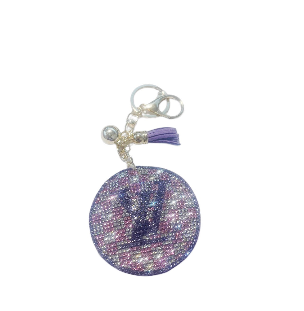 Purple Inspired LV Bling Keychain