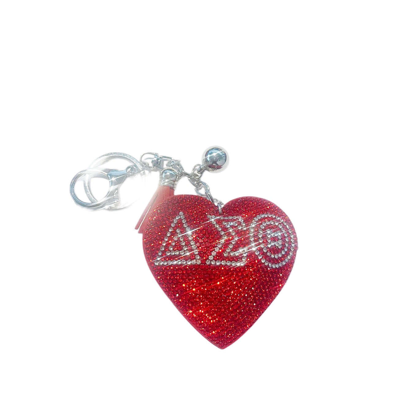 Red Bling Heart Keychain
