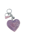 Pink Bling Rhinestone Heart Keychain