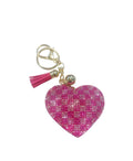 Pink Checkered Boing Heart Keychain