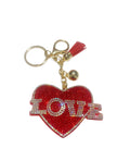 Red Love Heart Bling Keychain