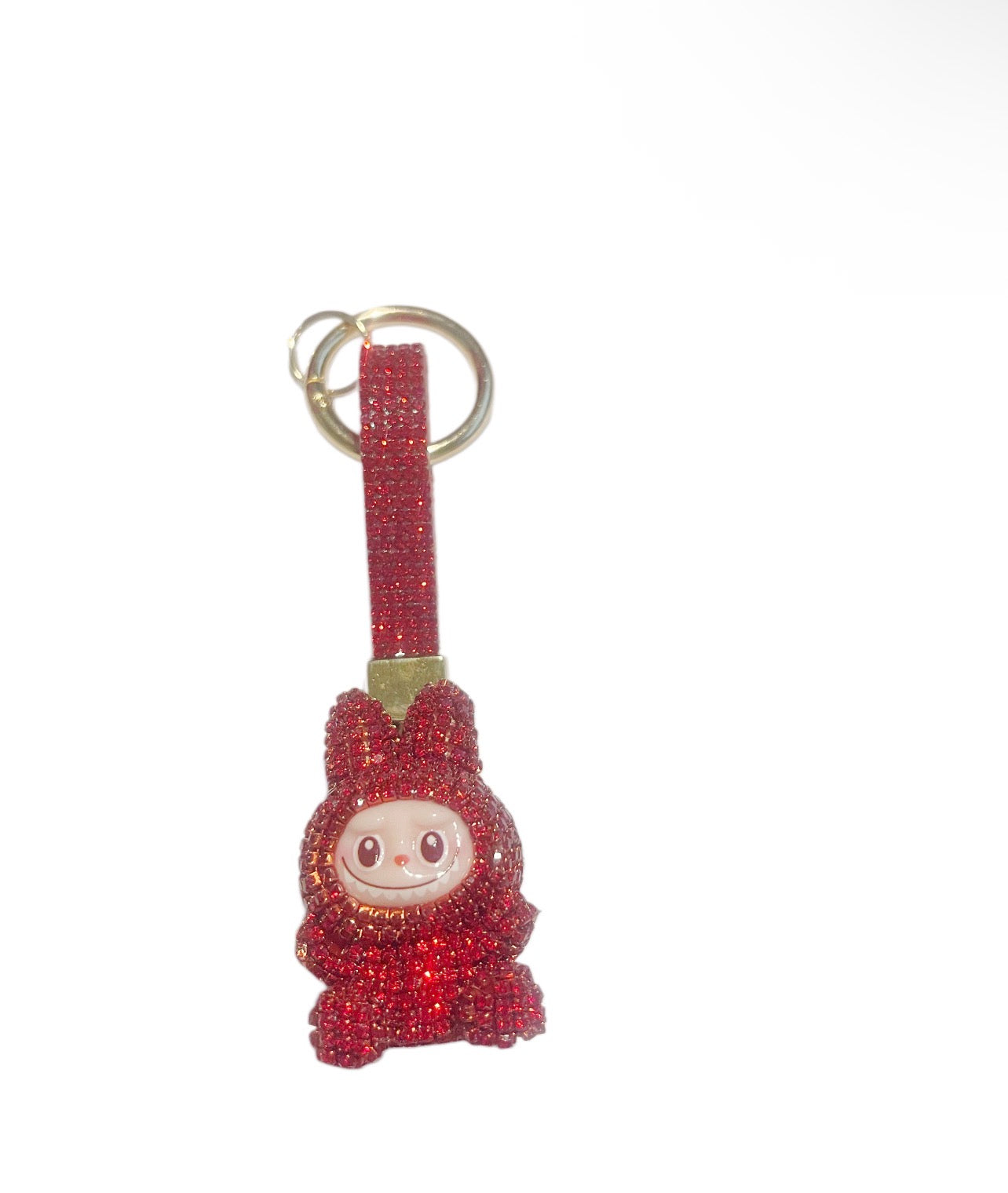 Red Labubu Bling Keychain