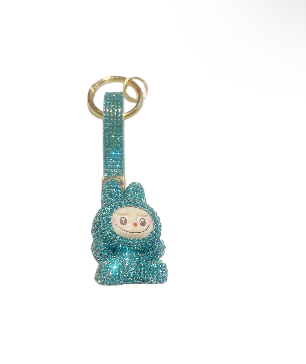 Teal Labubu Bling Keychain