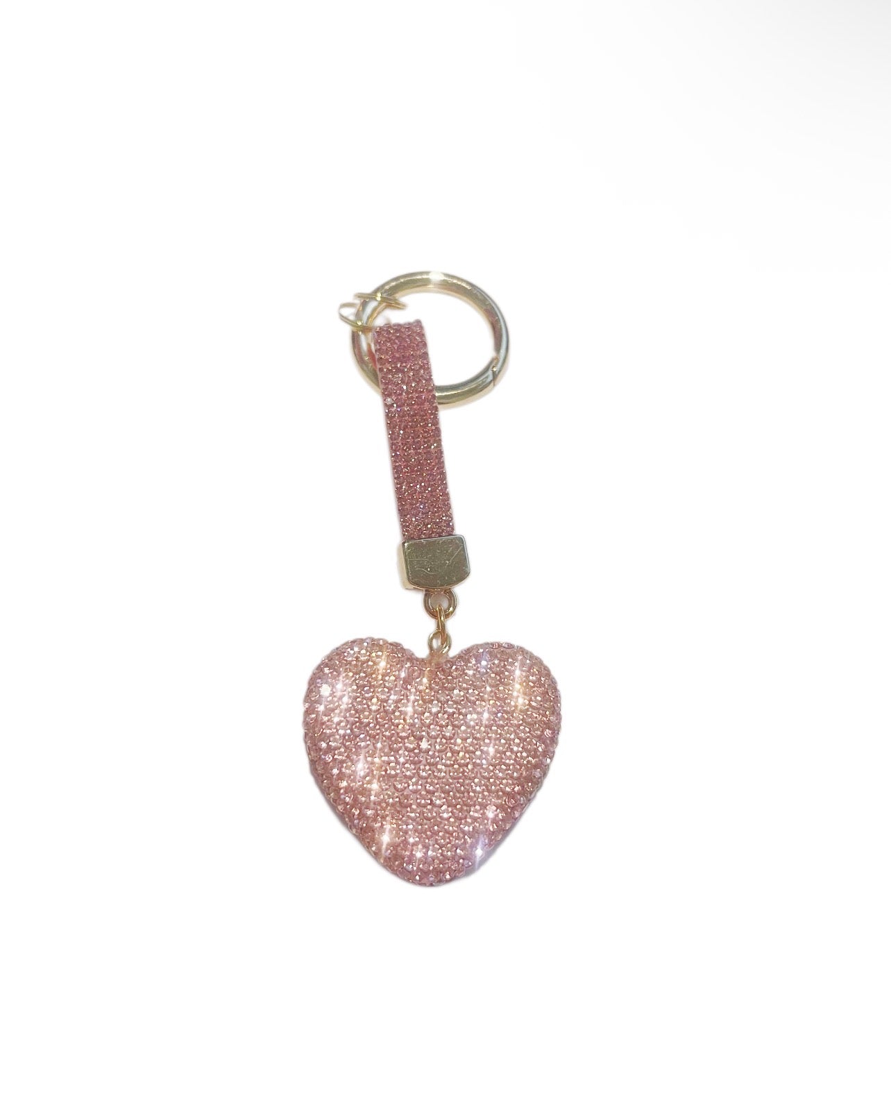 Pink Bling Heart Keychain