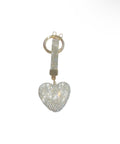 White Bling Heart Keychain