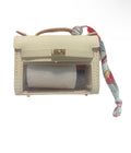 Ivory Clear Keychain Handbag with Scarf