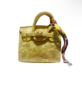 Gold Handbag Keychain with Scarf