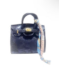 Navy Blue Handbag Keychain with Scarf