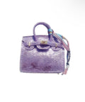 Purple Handbag Keychain with Scarf