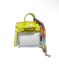 Yellow Clear Handbag Keychain with Scarf