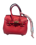 Red Faux Handbag Keychain with Scarf
