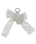 Lace Pearl Heart Keychain