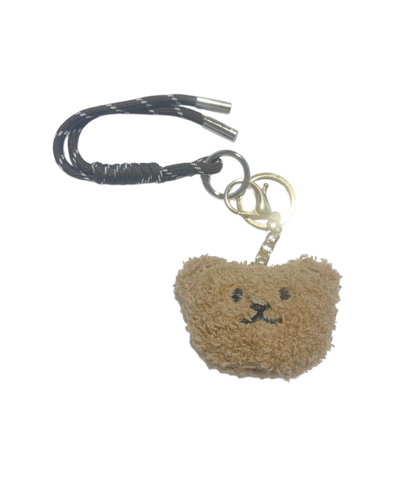 Brown Teddy Bear Face Keychain