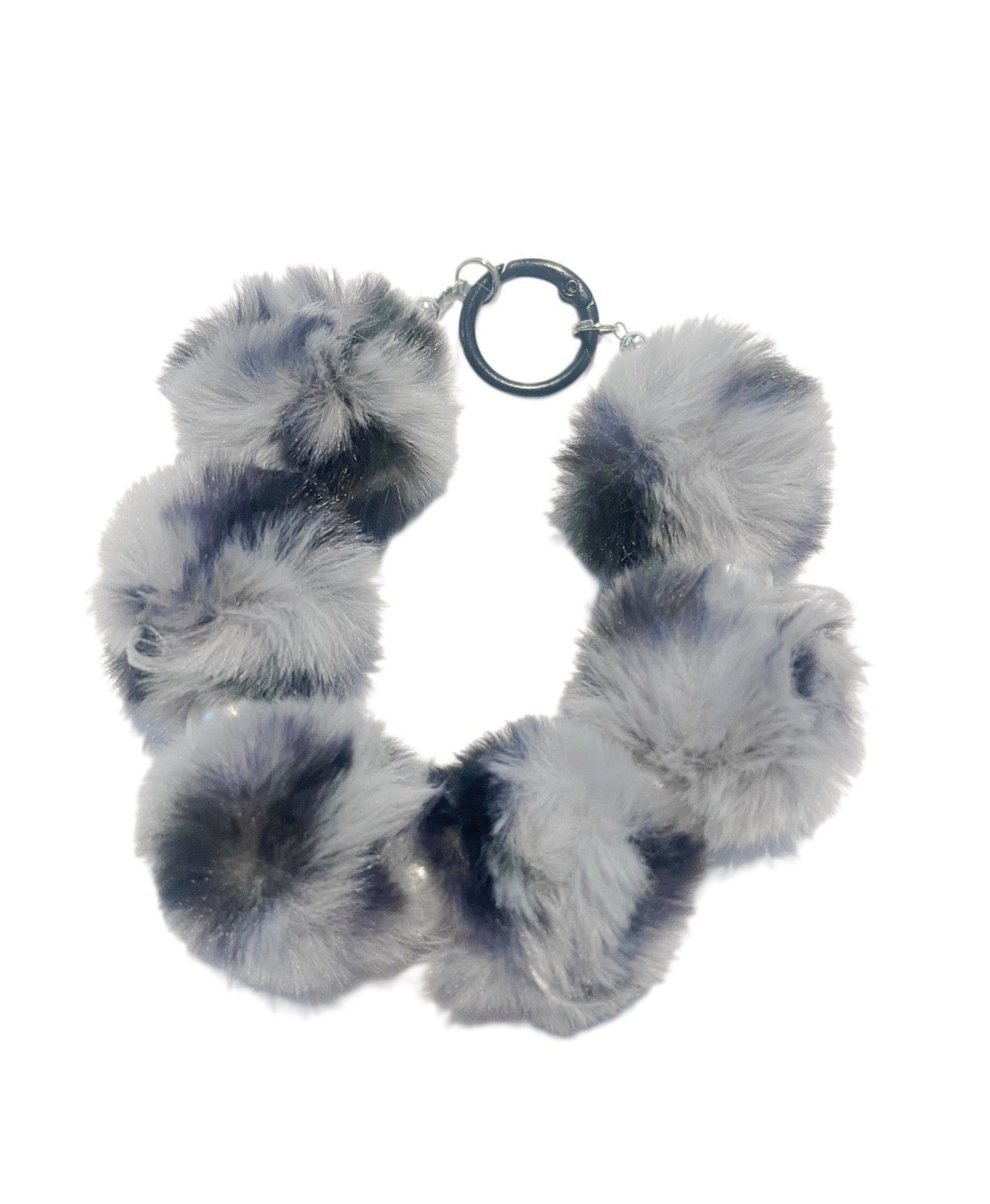 Black and White Pearl Keychain Pom for Handbag