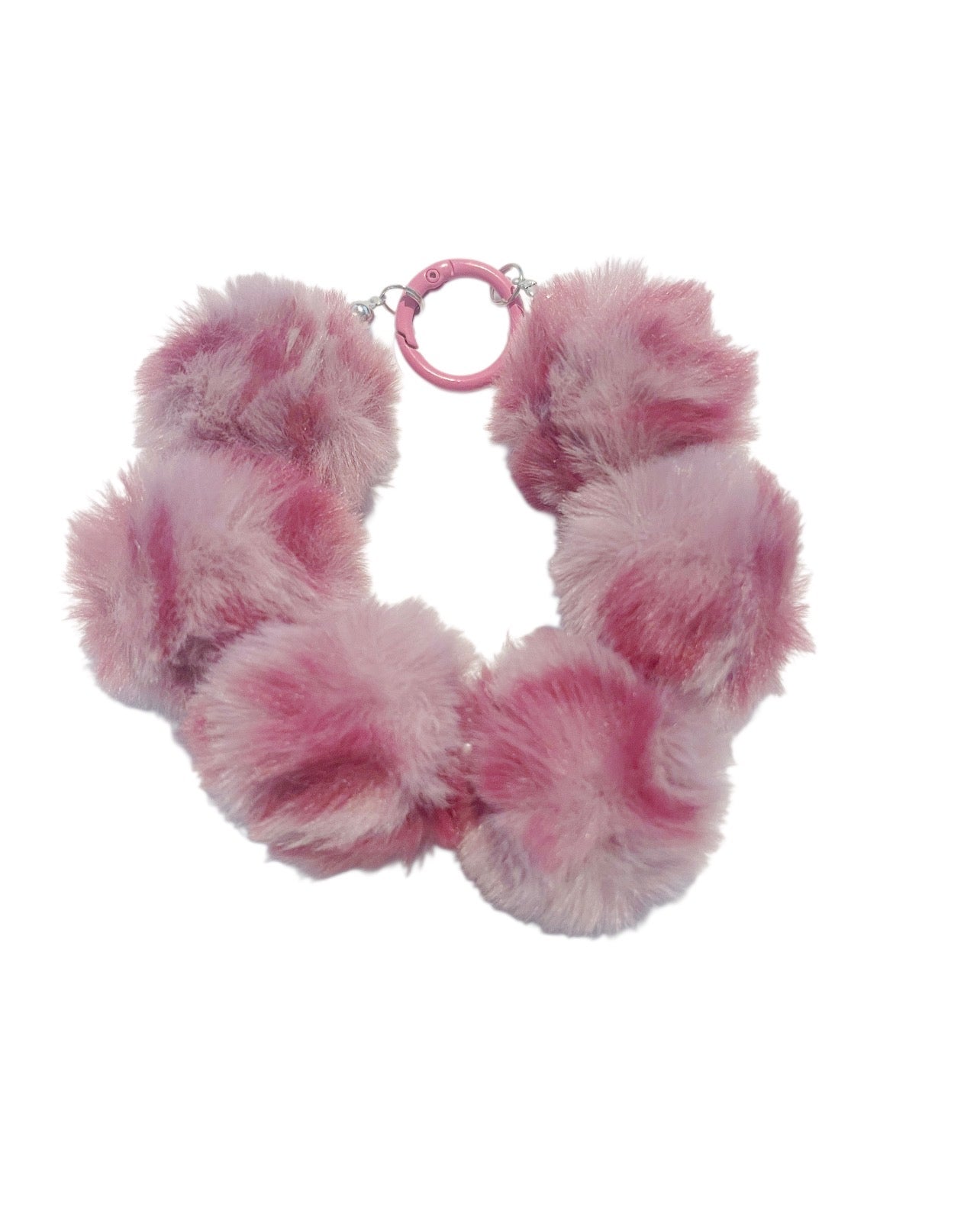 Pink Pearl Keychain Pom for Handbag