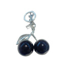 Black Cherry Ball Coach Inspired Silver Handbag Keychain