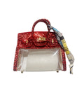Red Snakeskin clear Handbag Keychain with Scarf