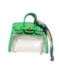 Green Large Handbag Keychain with Scarf