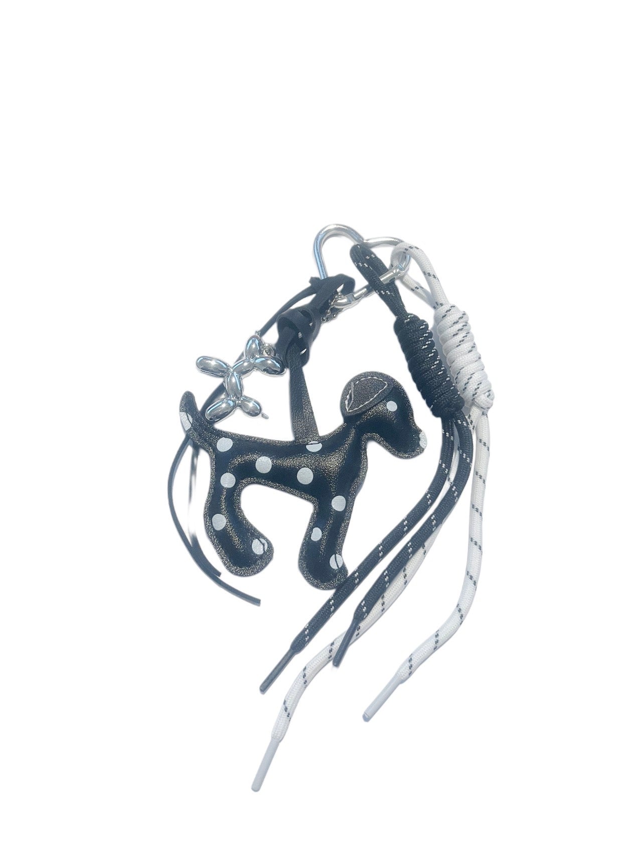 Black Rope Keychain with Dog