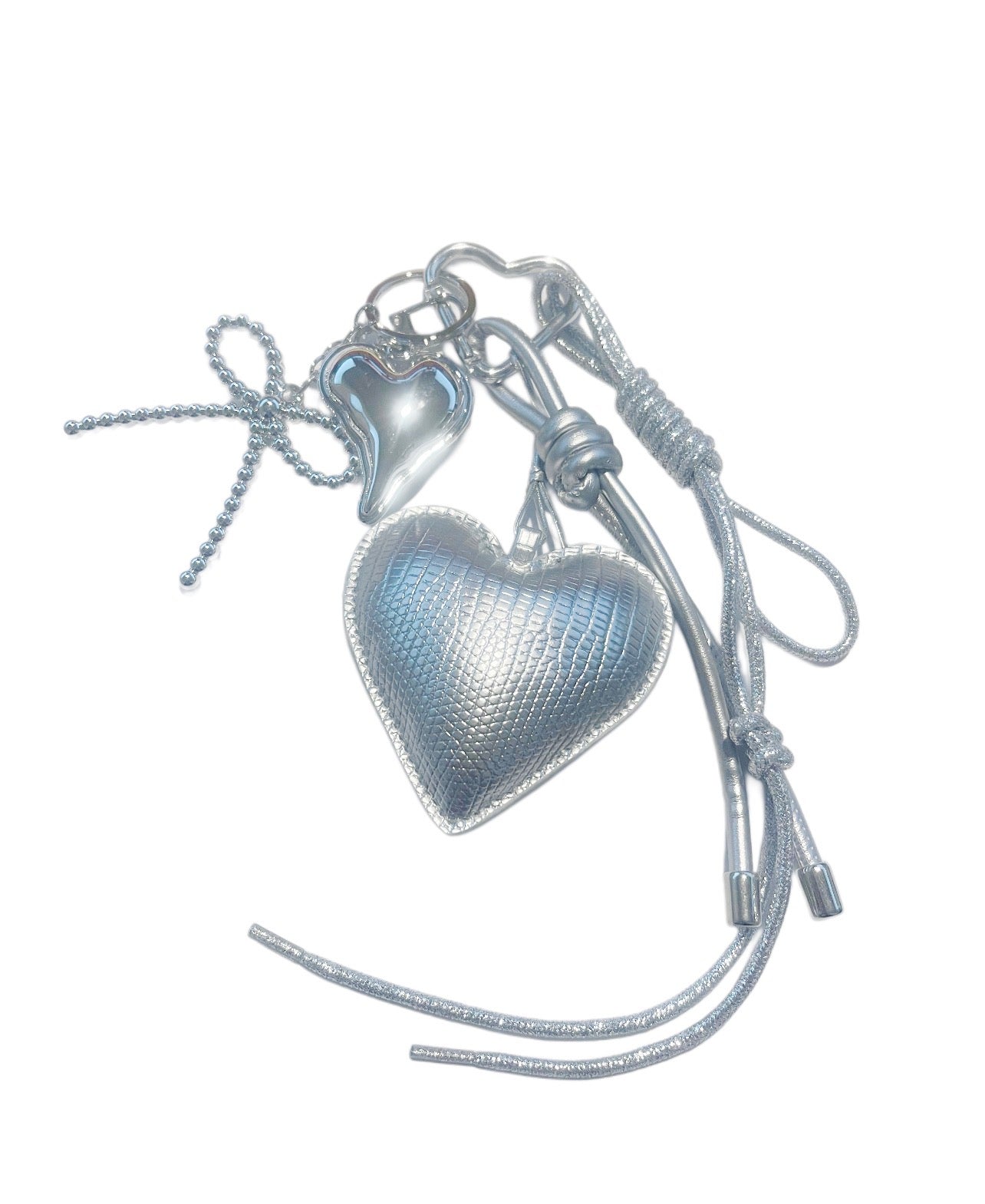 Silver Rope Keychain with Heart
