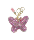 Pink Bling Butterfly Rhinestone Keychain