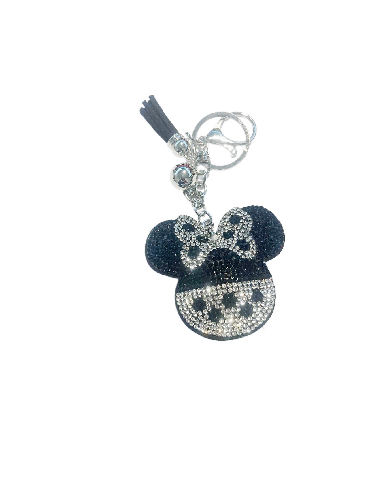 Black and White Minnie Bling Keychain