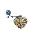 Tan Cheetah Heart Keychain