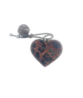 Brown Cheetah Heart Keychain