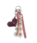 Red Heart with Daisy Keychain