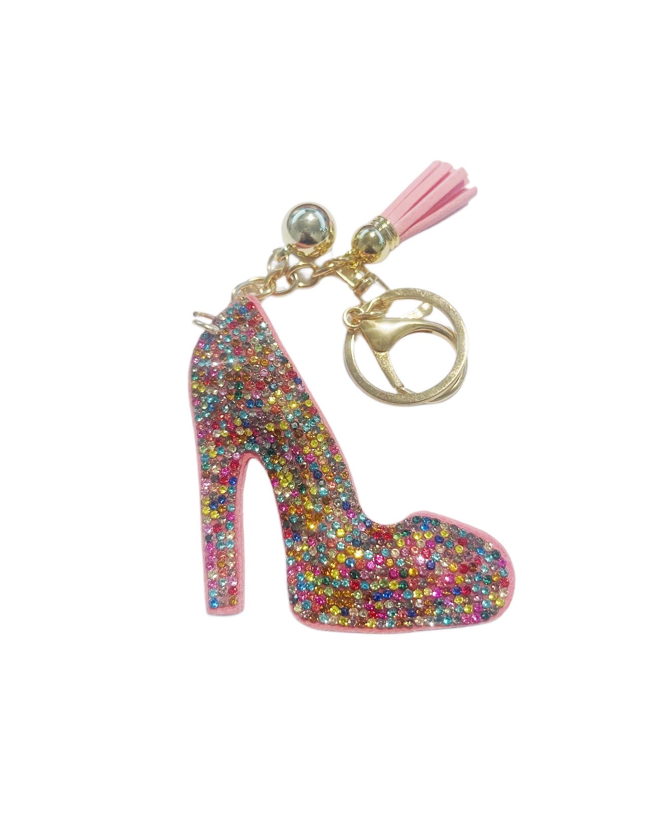 Multi Color Bling High Heel Shoe Keychain