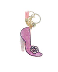 Pink Bow Bling High Heel Keychain