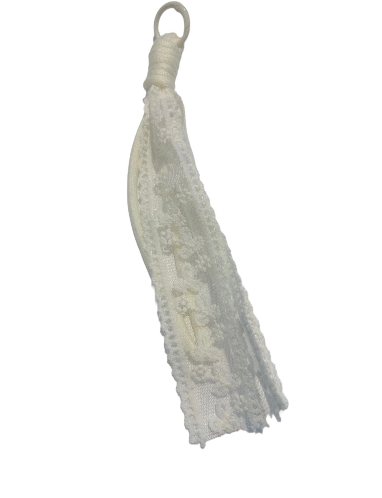 White Lace Rope Keychain