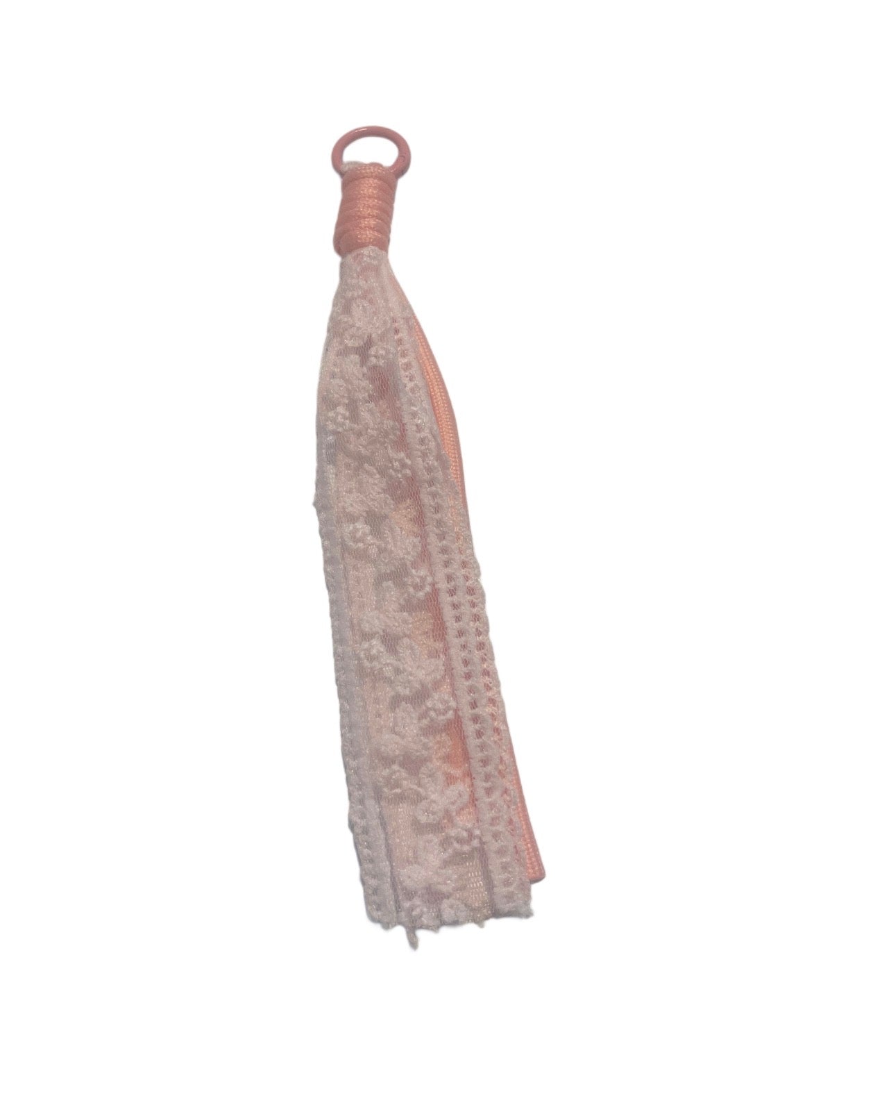 Pink Rope Keychain with Lace