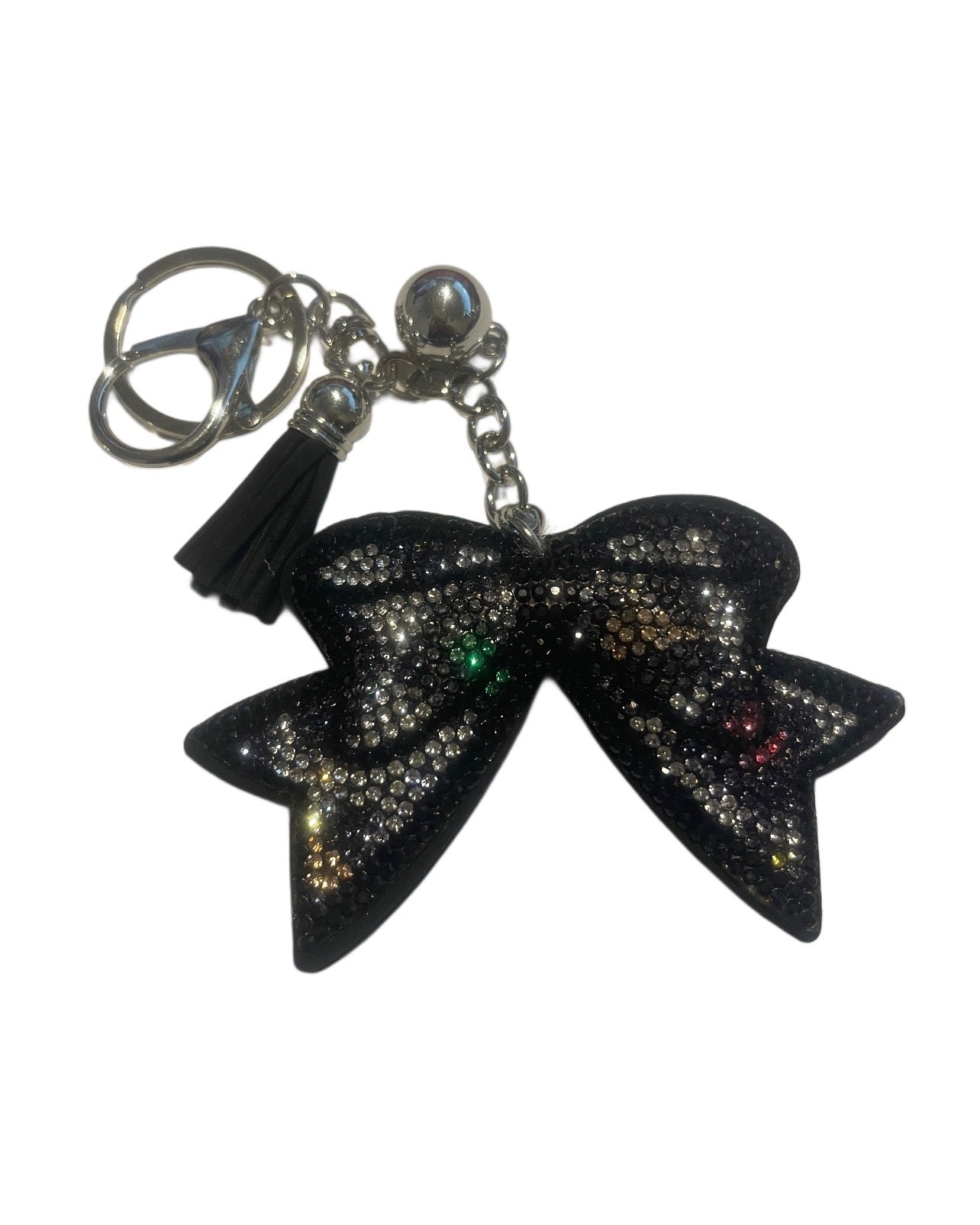 Black Bow Bling Keychain