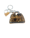 Golden Love Bling Handbag Keychain