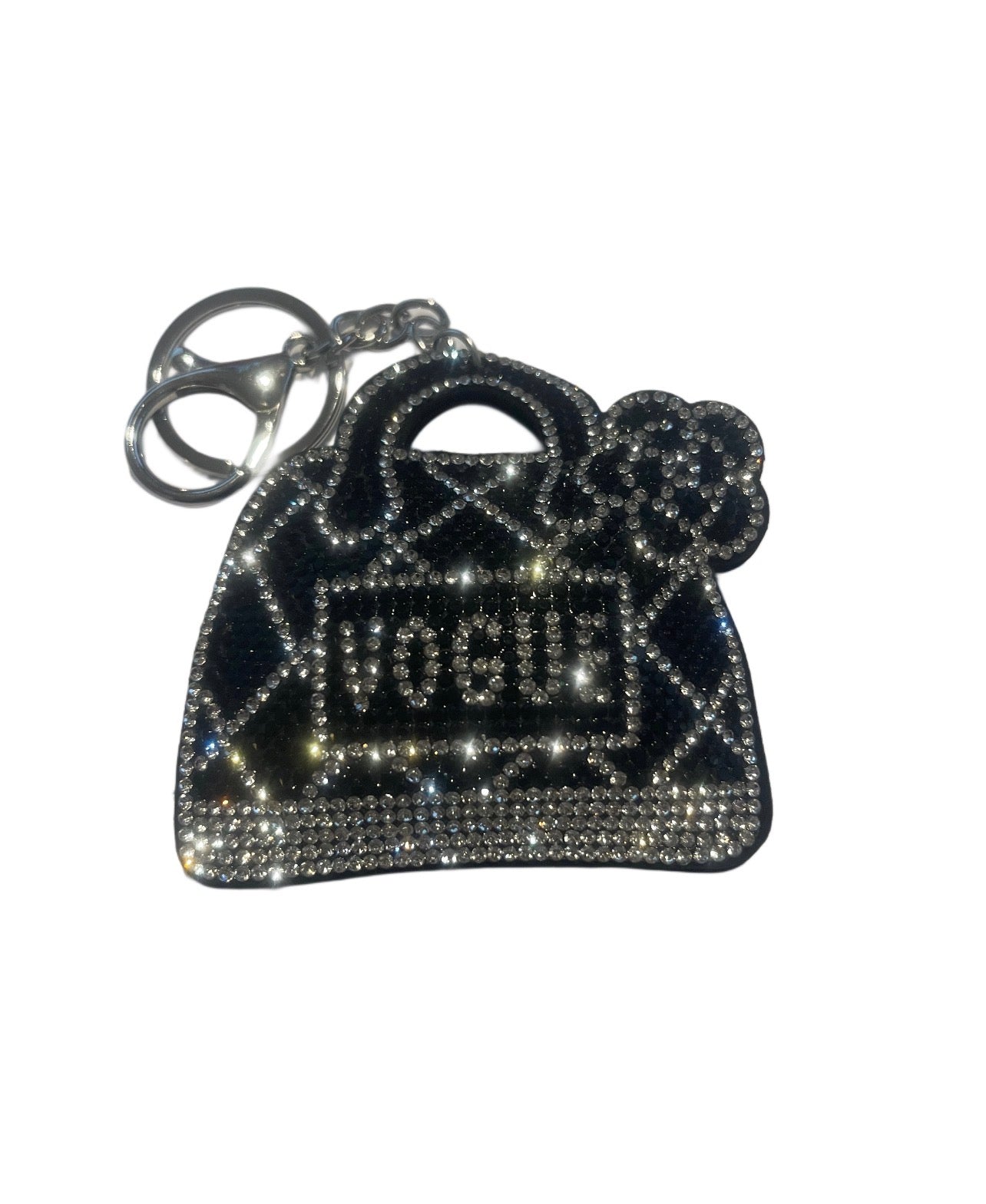Black Vogue Bling Handbag Keychain