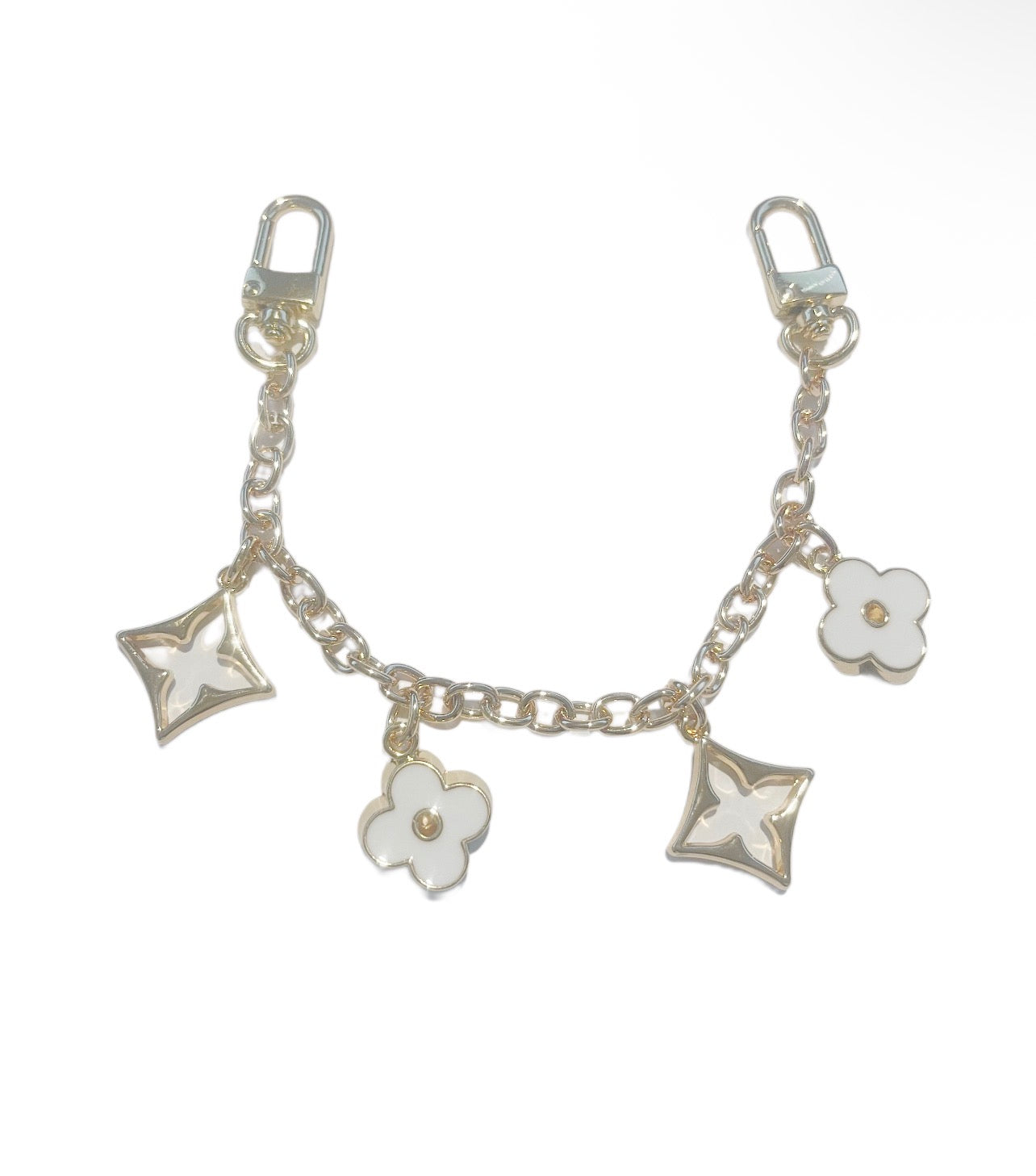 White and Gold Handbag Keychain