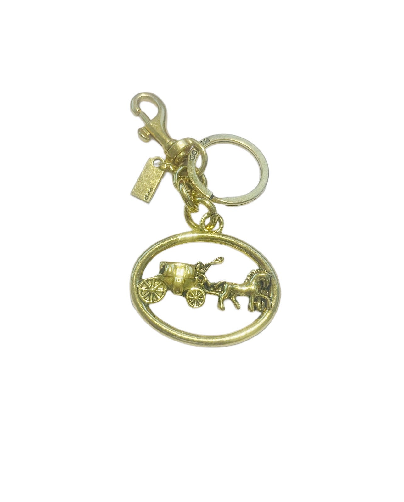 Coach Inspired Gold Carriage Handbag Keychain