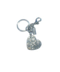 Coach Inspired Silver Heart Handbag Keychain