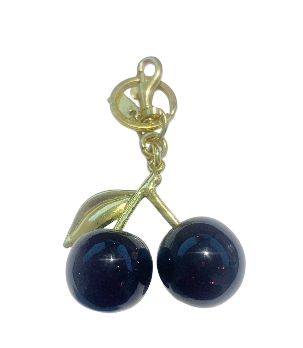 Coach Inspired Black Cherry with Gold Handbag Keychain