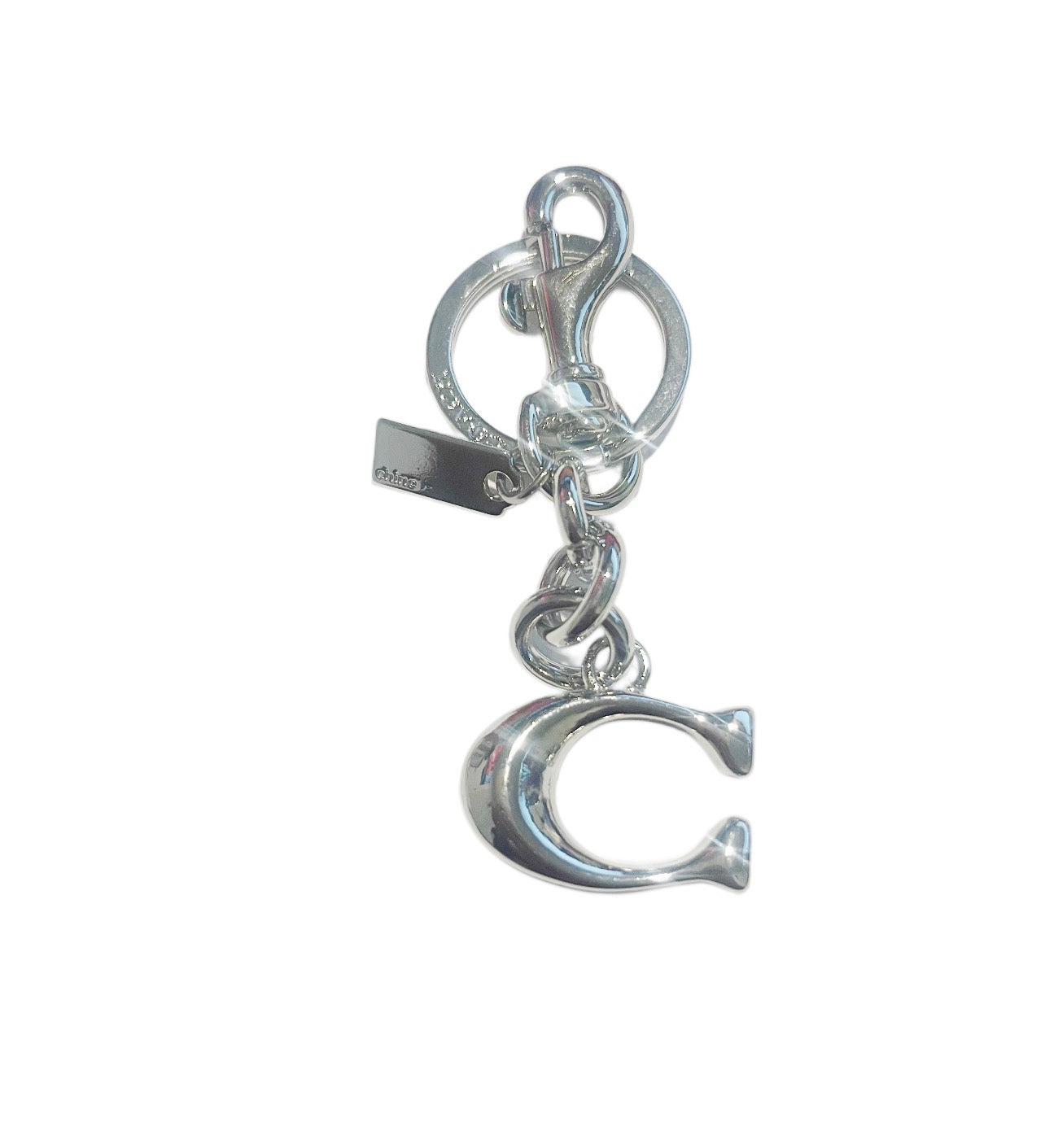 Coach Inspired Silver C Handbag Keychain