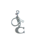 Coach inspired Silver and Black C Handbag Keychain