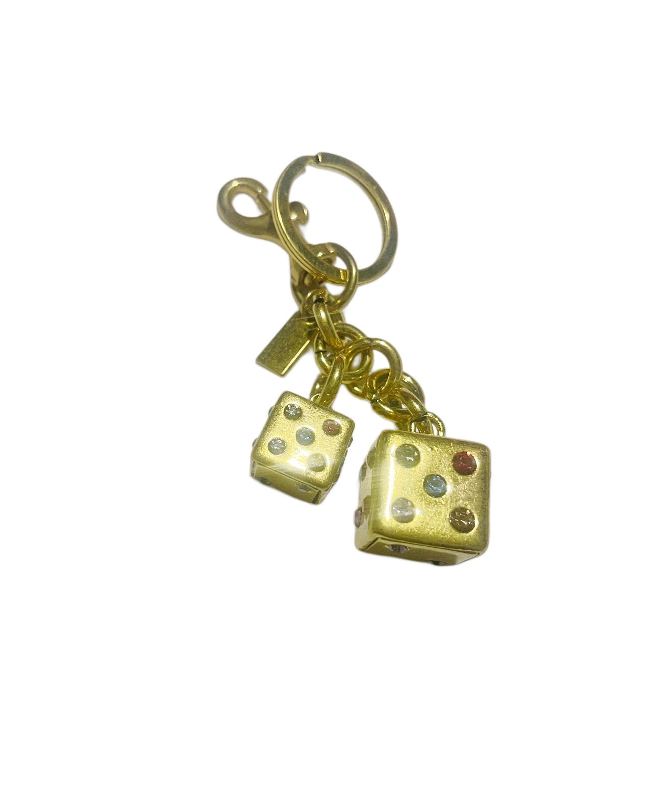 Coach Inspired Gold Dice Handbag Keychain